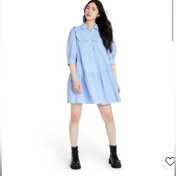 Sandy Liang Dresses & Skirts - Sandy Liang x Target Gingham 3/4 Sleeve Mini Shirtdress Size XL